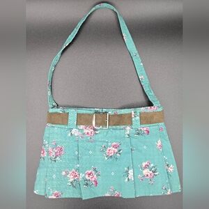 Y2K Vintage Floral Pleaded Skirt Zipper Clutch